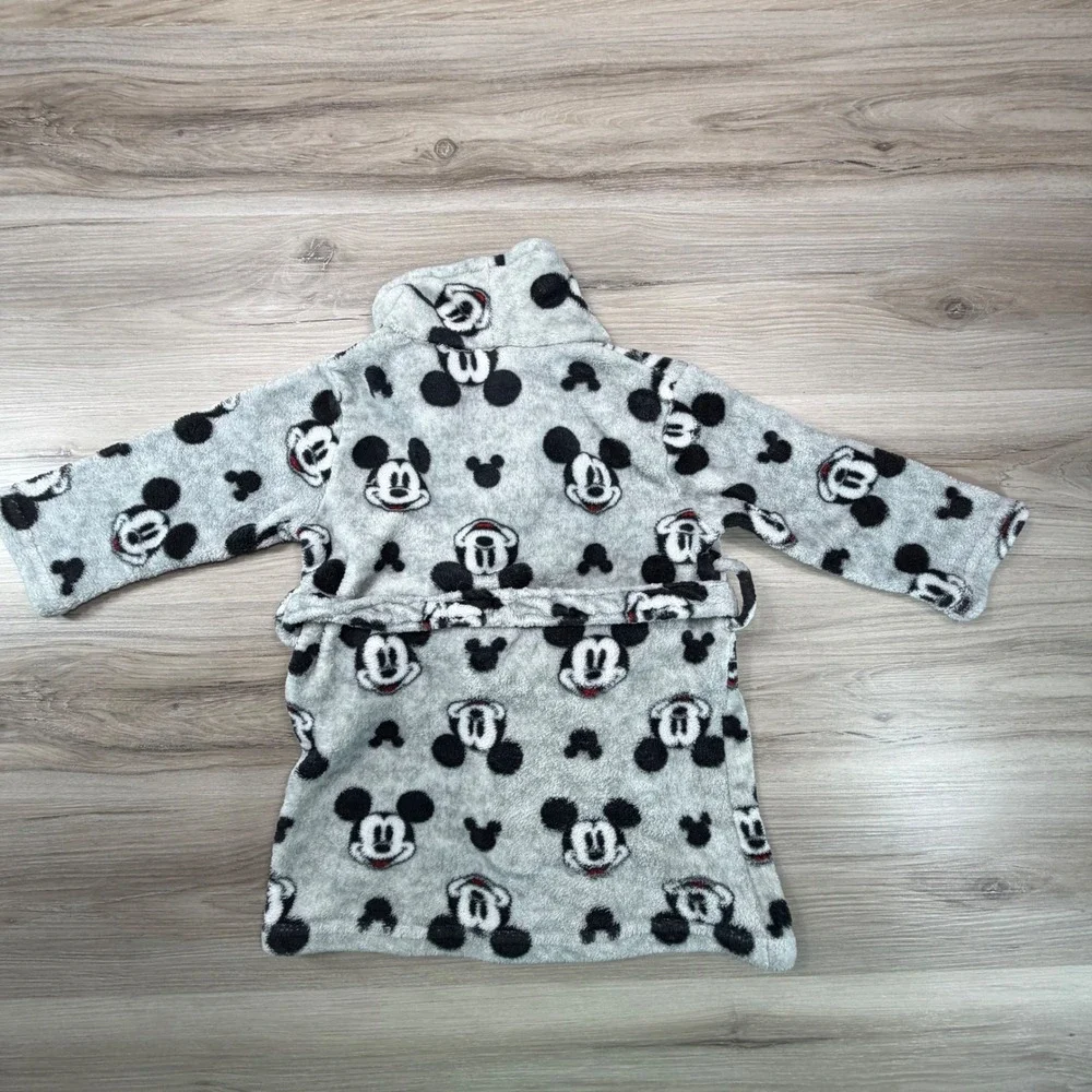 Kids‎ Disney Mickey Mouse Fleece Robe Pajamas Sleepwear Loungewear Size 2T/3T